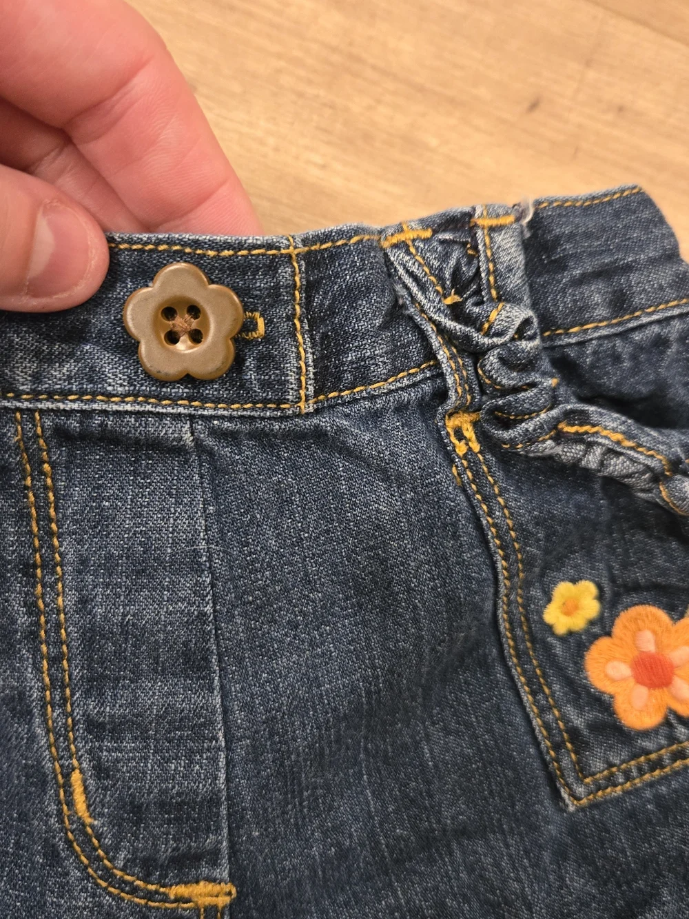 🌺 VINTAGE Gymboree Tropical Paradise Denim Shorts Size 6-12M🌺